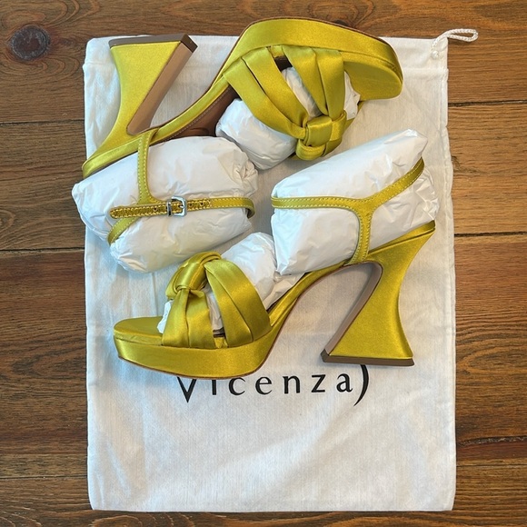 Anthropologie | Vicenza | Veneto Coconut Sandal | Moss Satin Knot | US 7 EU 38 - Picture 3 of 10